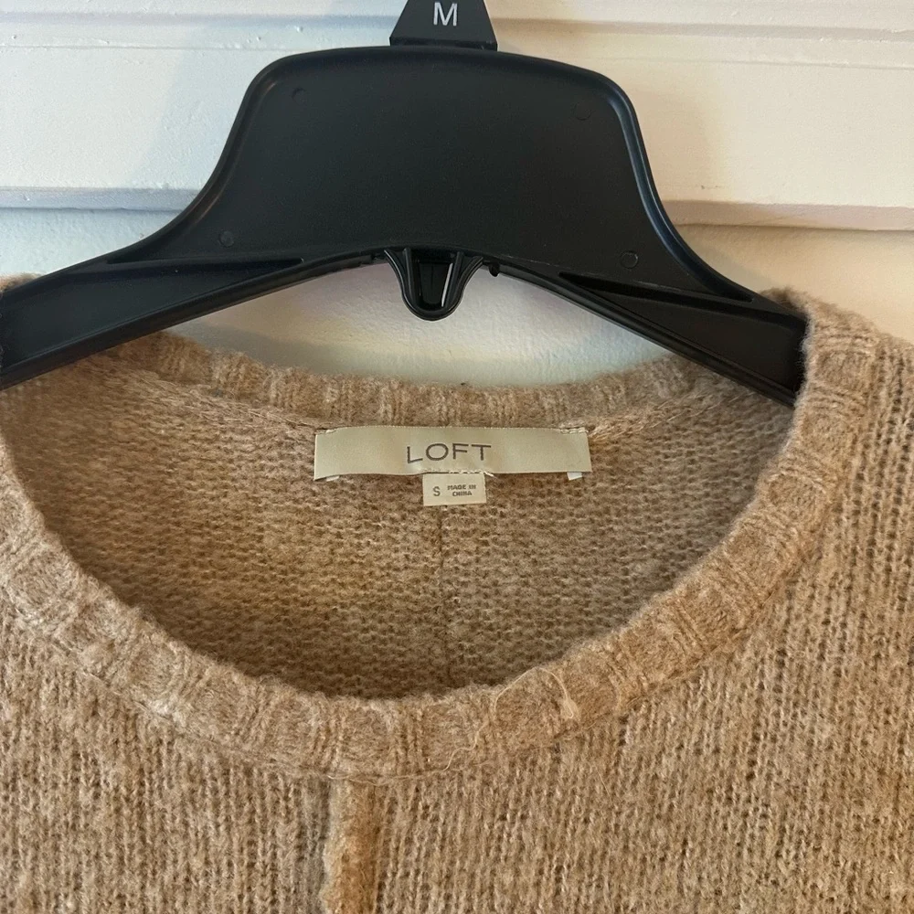 LOFT Front Seam Camel Sweater